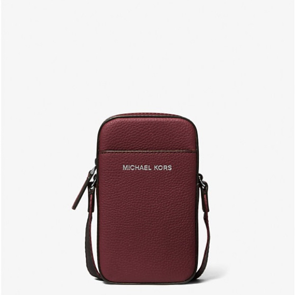 MICHAEL KORS Cooper Pebbled Leather Smartphone Crossbody Bag